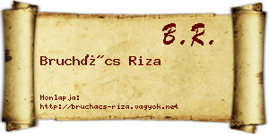 Bruchács Riza névjegykártya